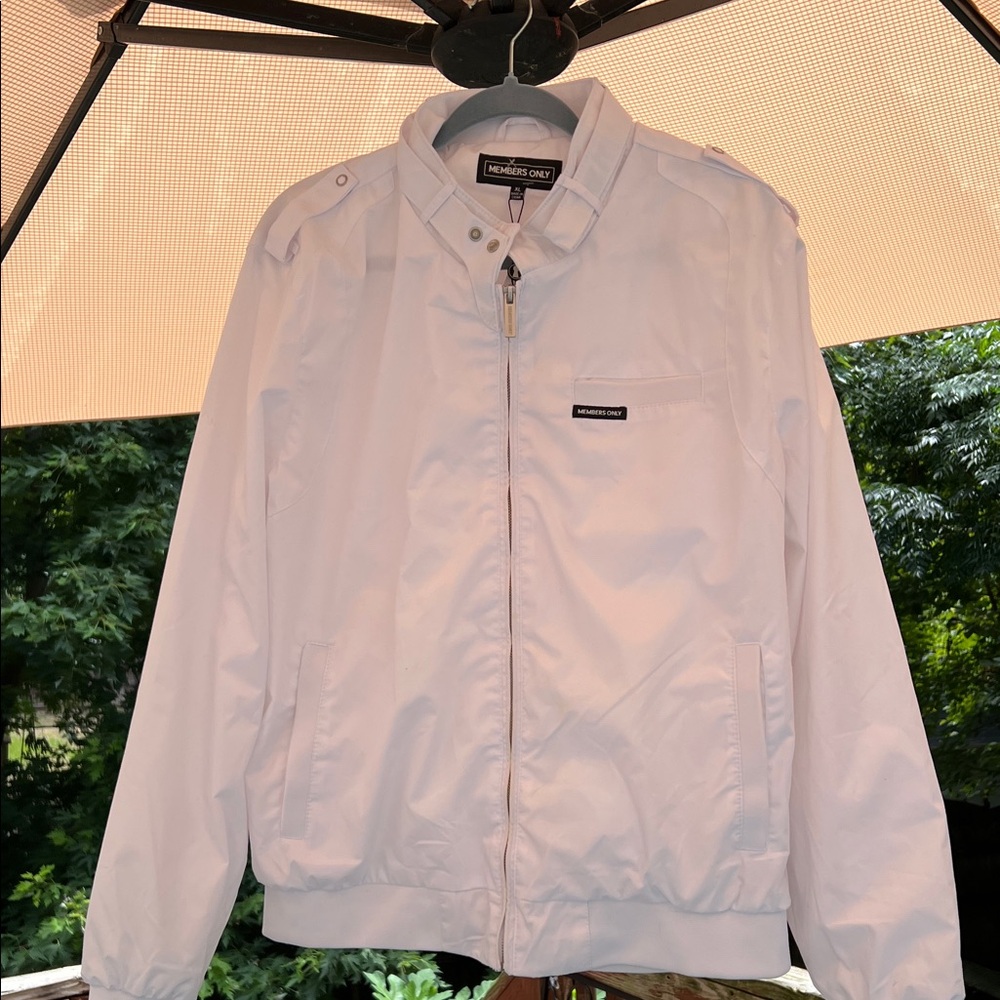 Members Only Classic White Windbreaker